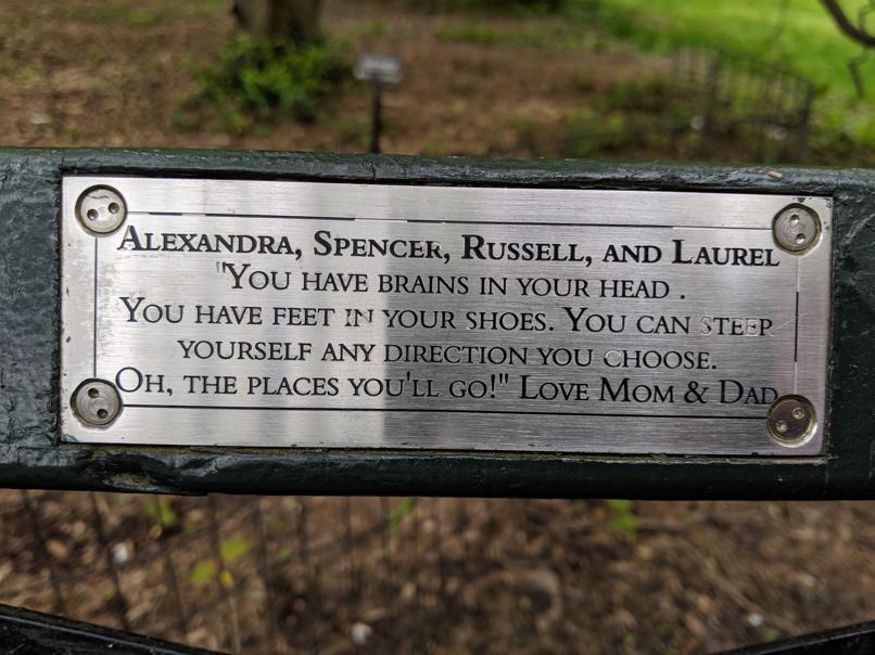 I saw this bench in Central Park