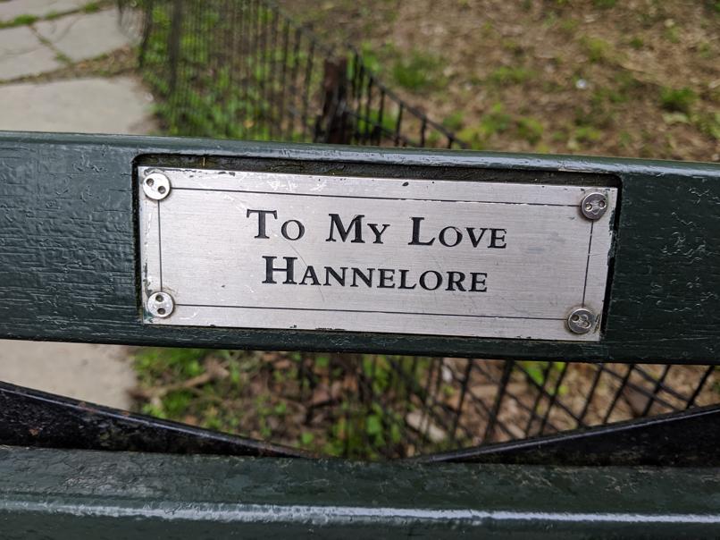 I saw this bench in Central Park