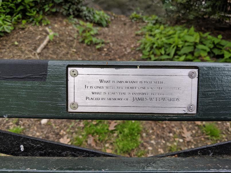 I saw this bench in Central Park