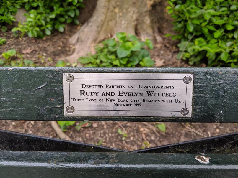 I saw this bench in Central Park