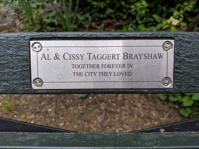 I saw this bench in Central Park