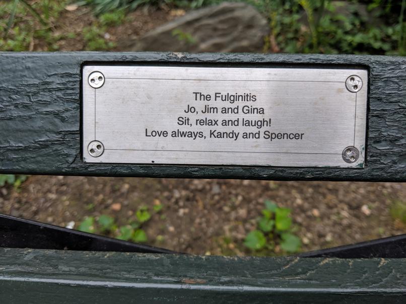 I saw this bench in Central Park