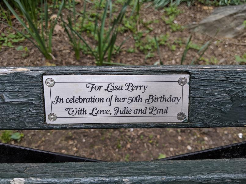 I saw this bench in Central Park