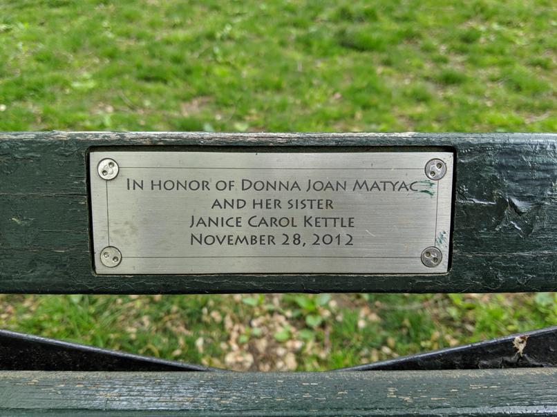 I saw this bench in Central Park