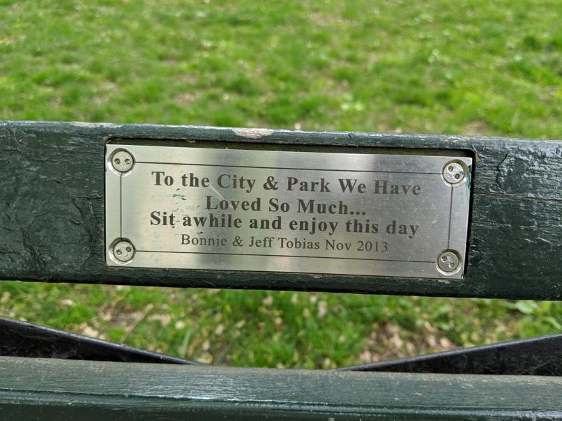 I saw this bench in Central Park