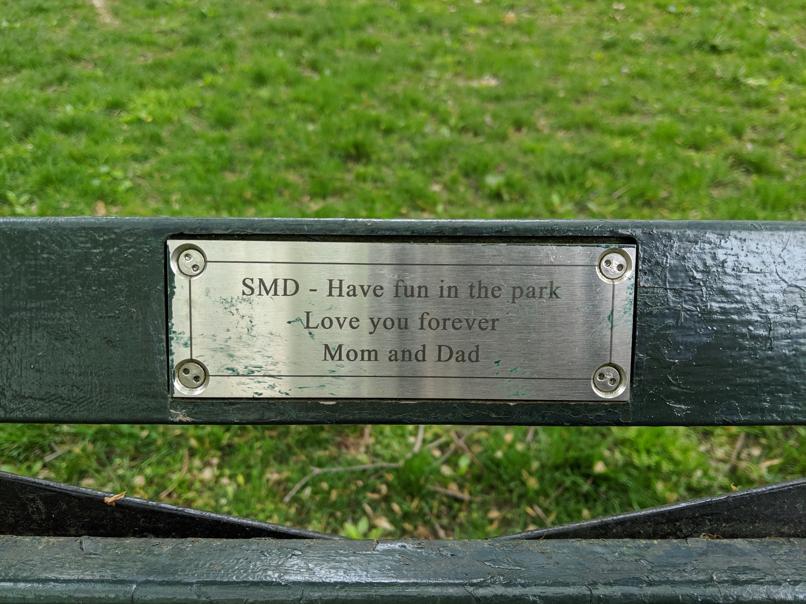 I saw this bench in Central Park