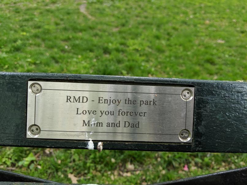 I saw this bench in Central Park