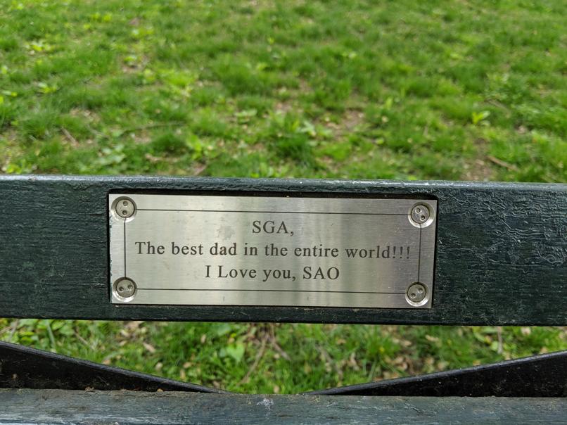 I saw this bench in Central Park