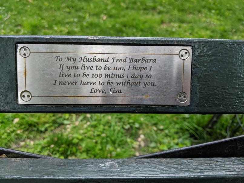 I saw this bench in Central Park