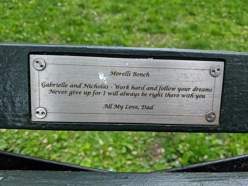 I saw this bench in Central Park