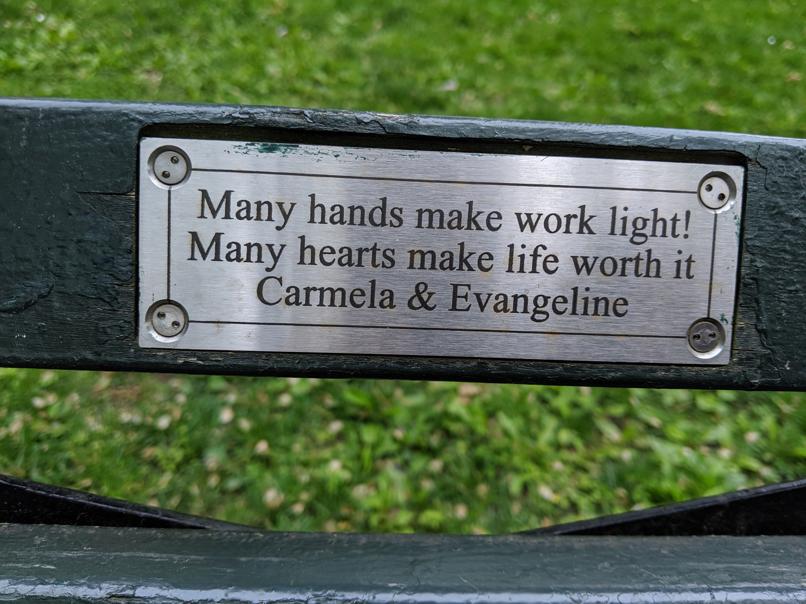 I saw this bench in Central Park