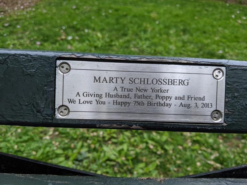 I saw this bench in Central Park