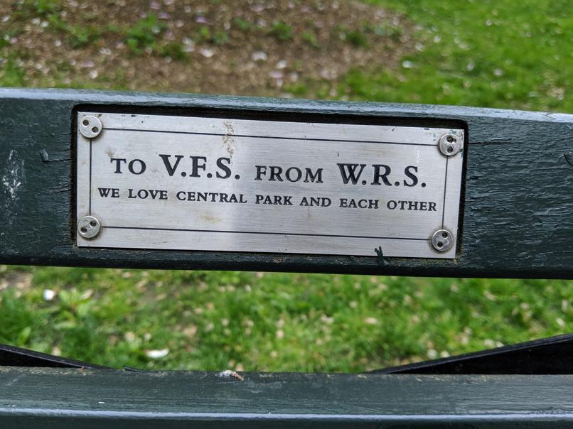 I saw this bench in Central Park