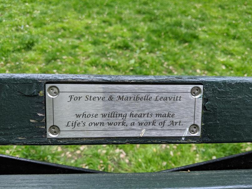 I saw this bench in Central Park