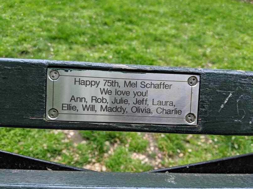 I saw this bench in Central Park