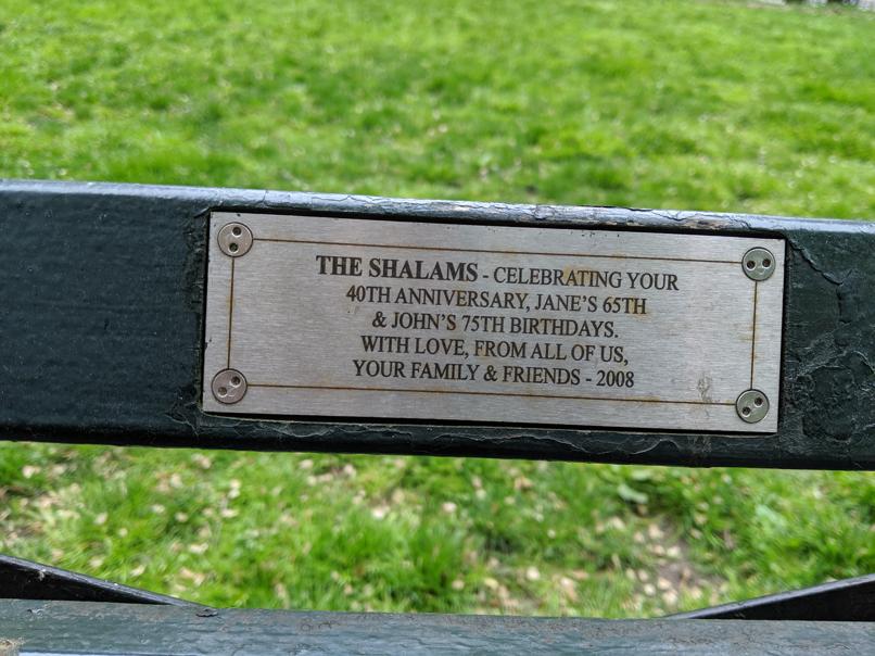 I saw this bench in Central Park