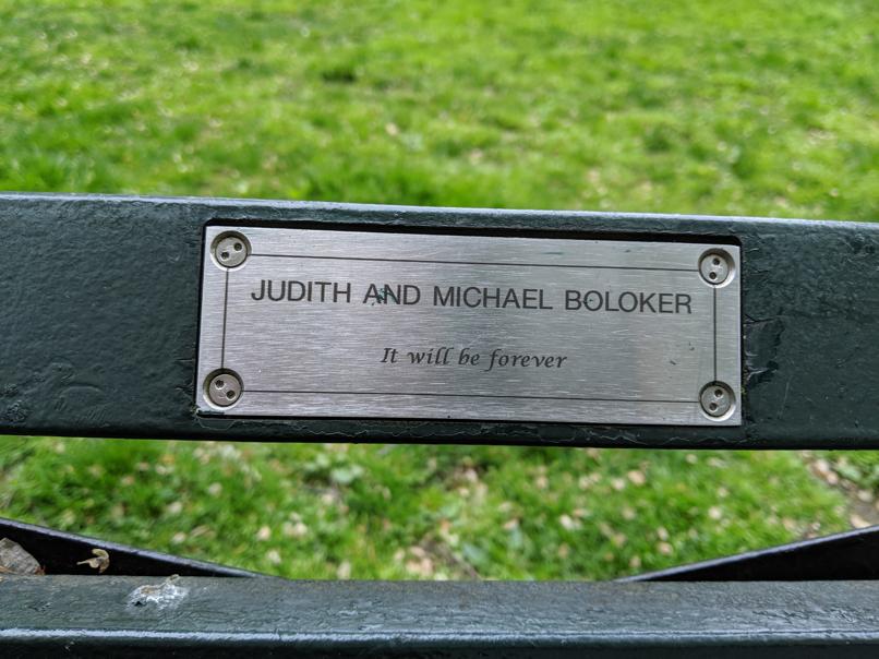 I saw this bench in Central Park