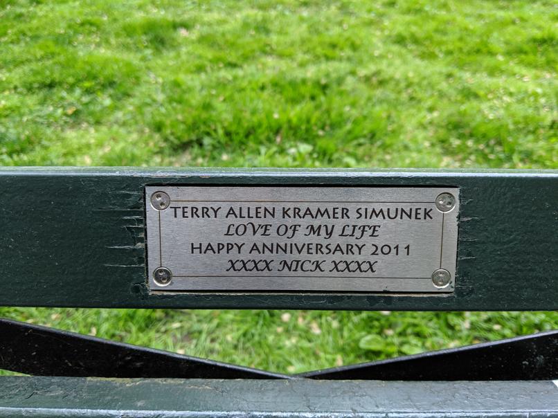 I saw this bench in Central Park