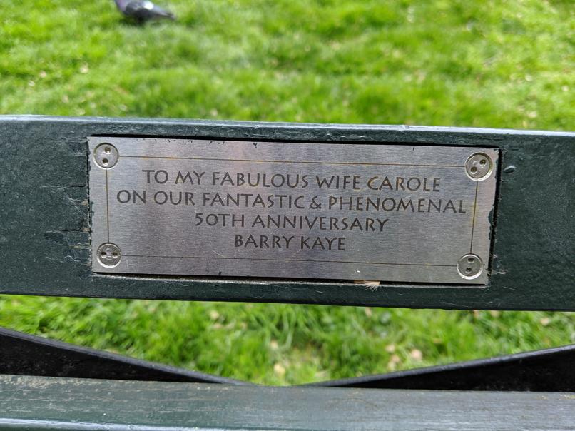 I saw this bench in Central Park