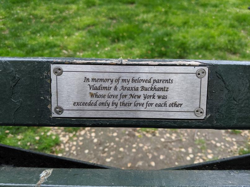 I saw this bench in Central Park