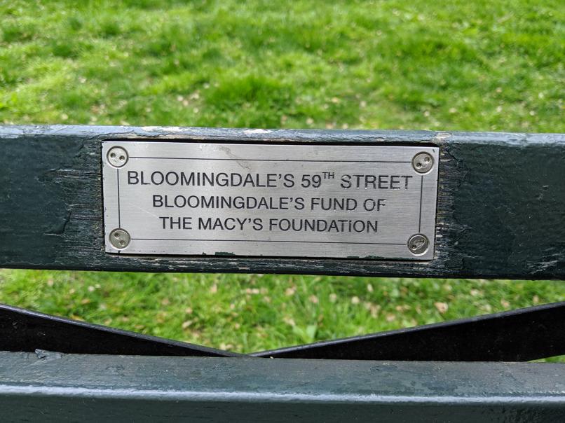 I saw this bench in Central Park