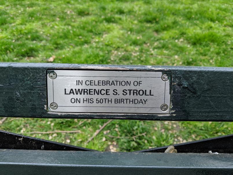 I saw this bench in Central Park