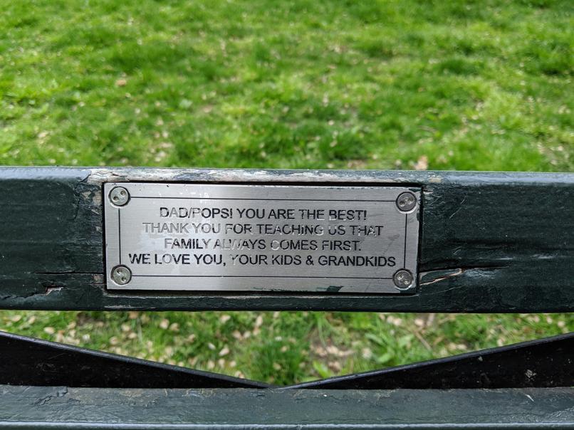 I saw this bench in Central Park