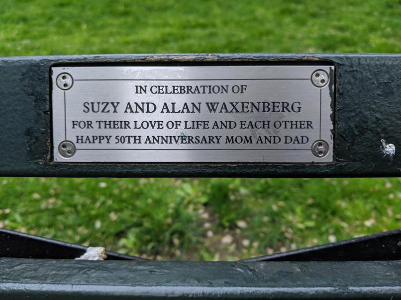 I saw this bench in Central Park