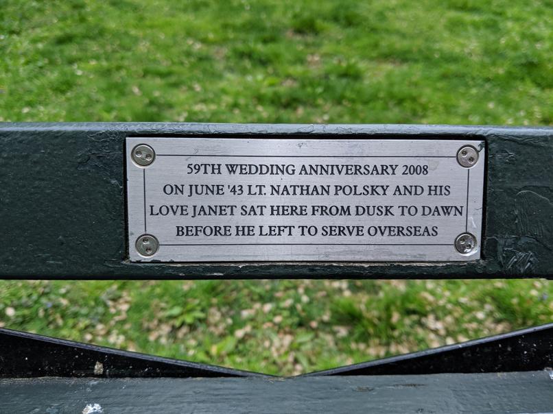 I saw this bench in Central Park