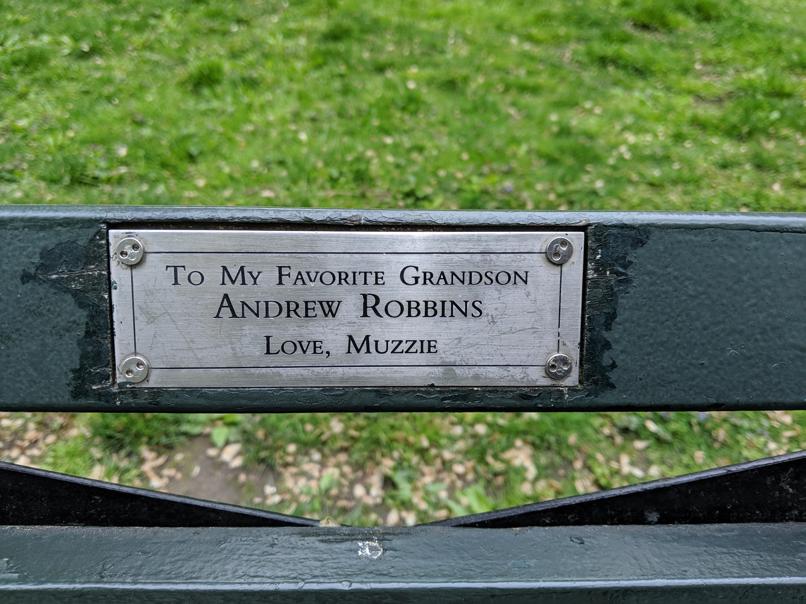 I saw this bench in Central Park