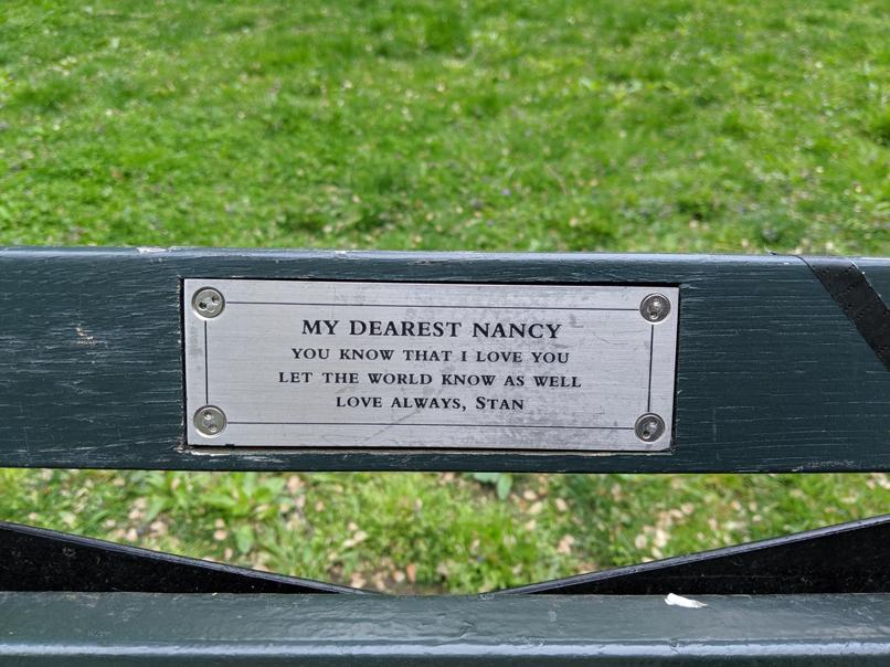 I saw this bench in Central Park