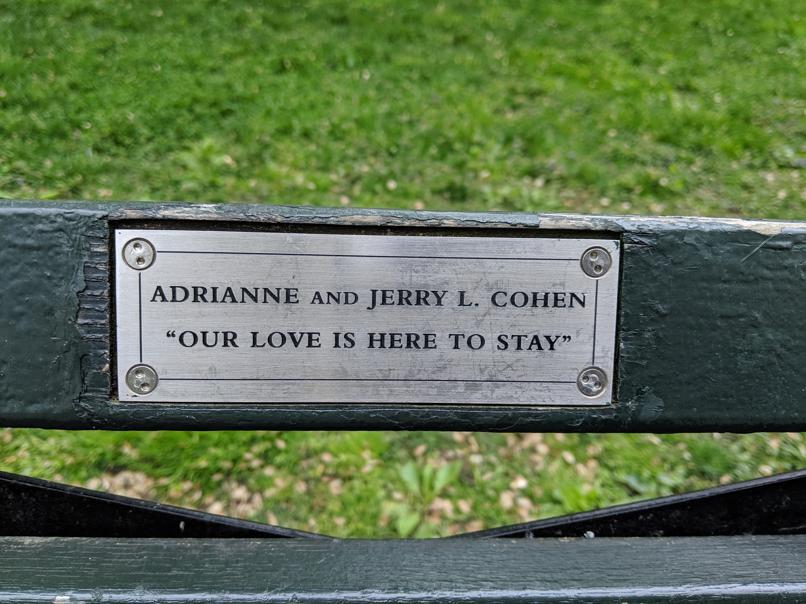 I saw this bench in Central Park