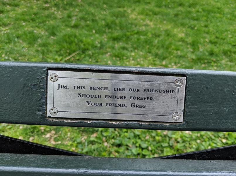 I saw this bench in Central Park