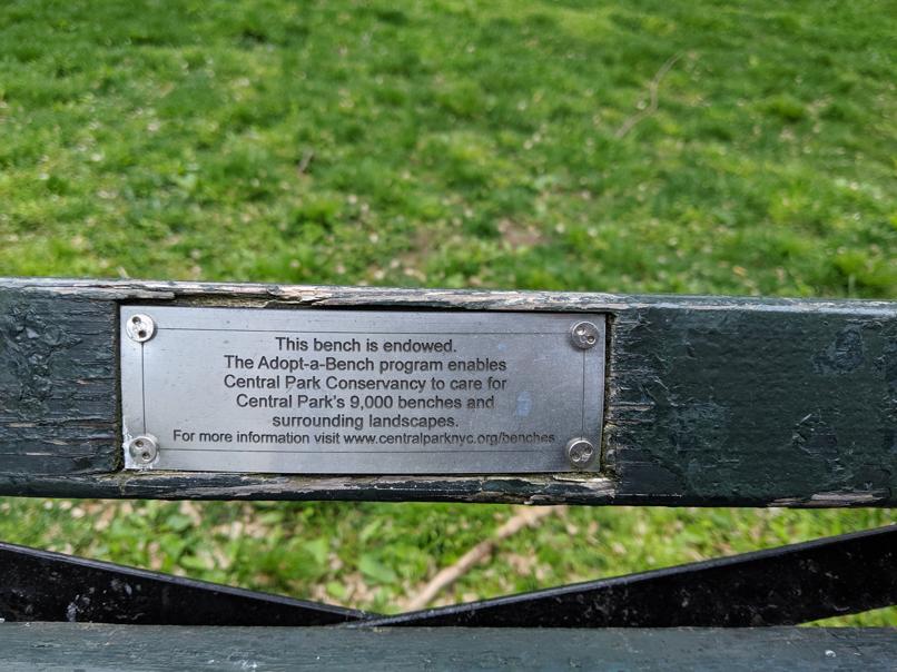 I saw this bench in Central Park