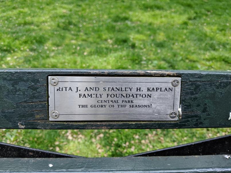 I saw this bench in Central Park