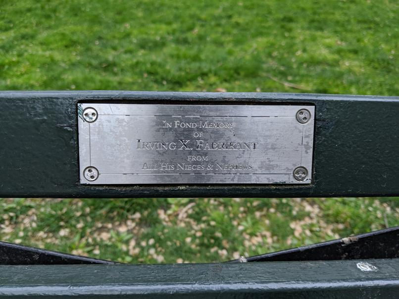 I saw this bench in Central Park