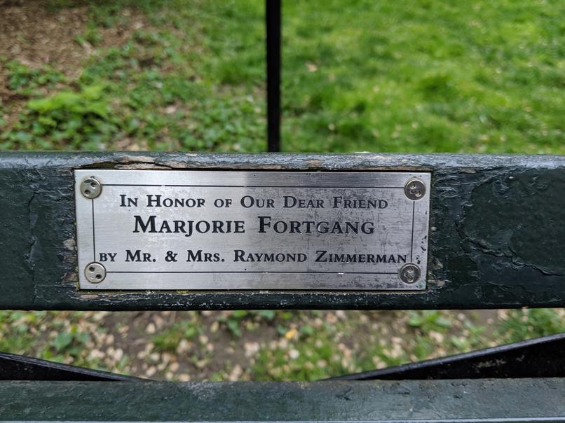 I saw this bench in Central Park