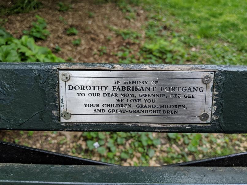 I saw this bench in Central Park