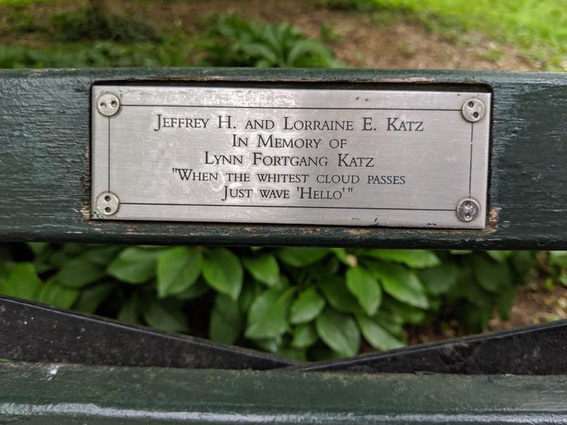 I saw this bench in Central Park