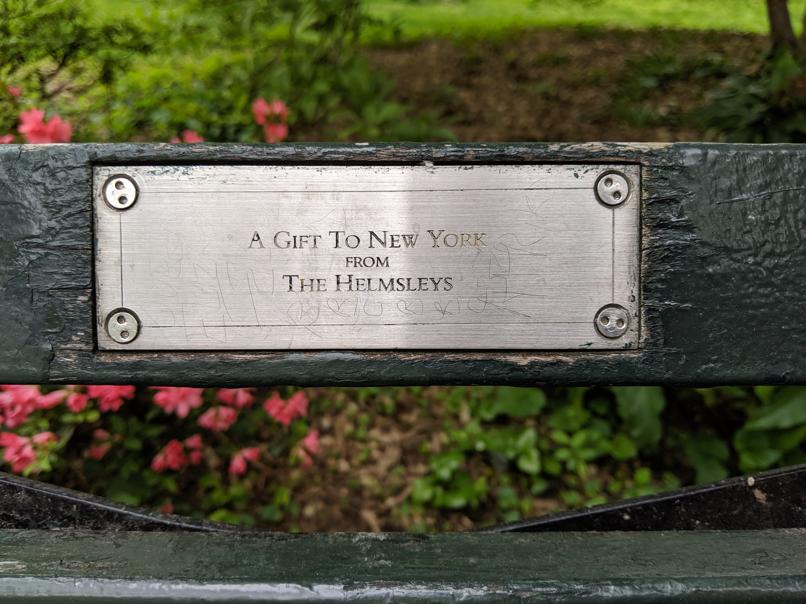 I saw this bench in Central Park