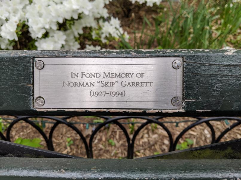 I saw this bench in Central Park