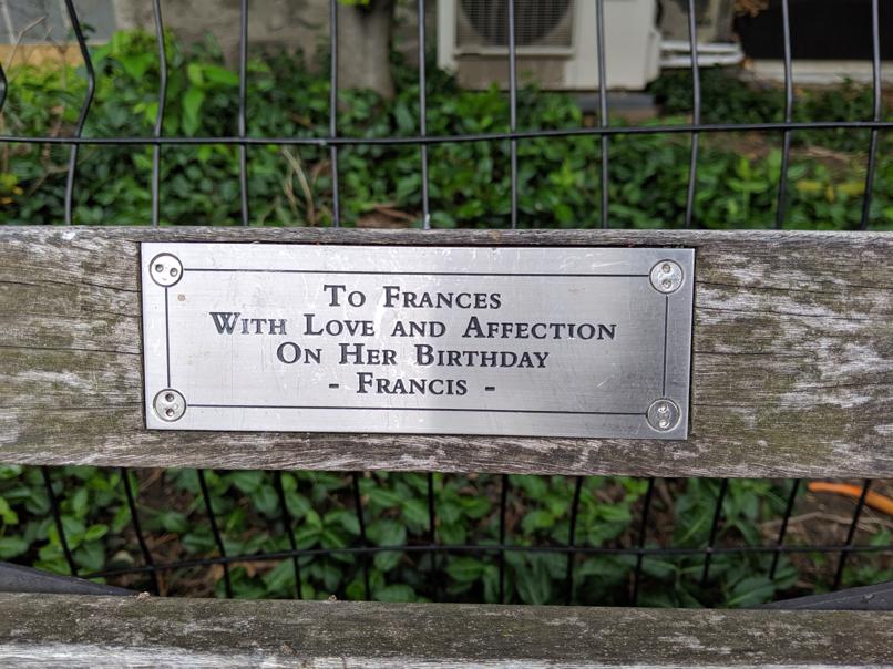 I saw this bench in Central Park