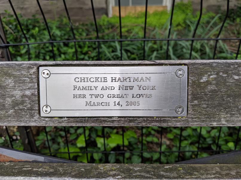 I saw this bench in Central Park