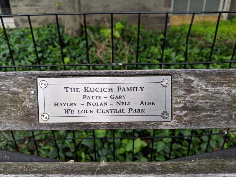 I saw this bench in Central Park