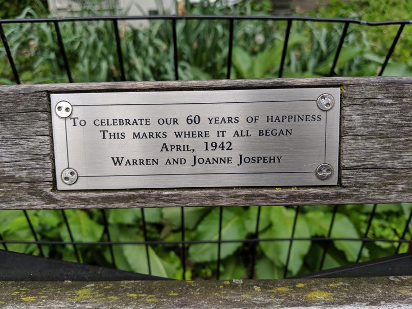 I saw this bench in Central Park