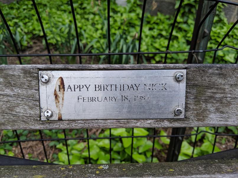 I saw this bench in Central Park