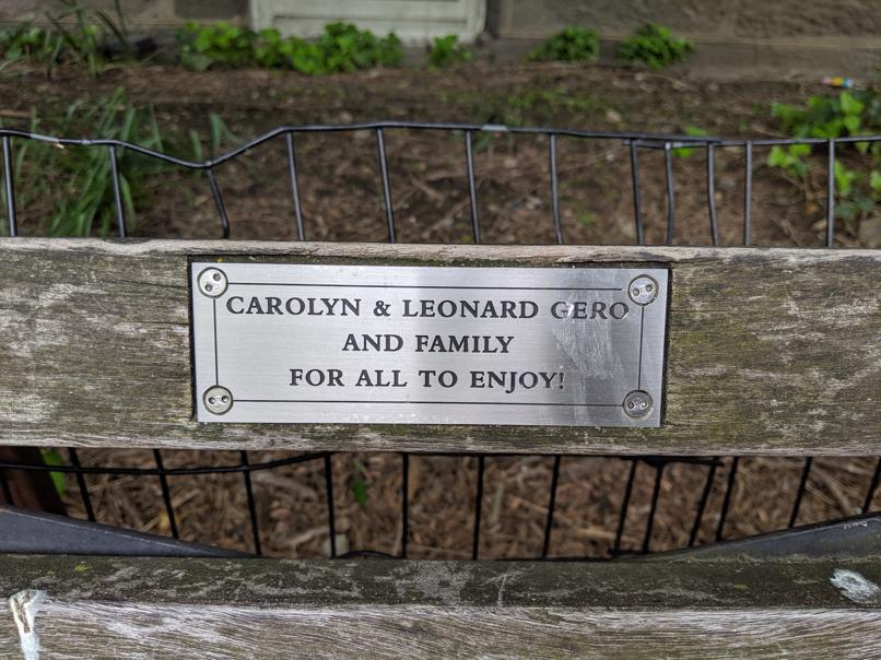 I saw this bench in Central Park