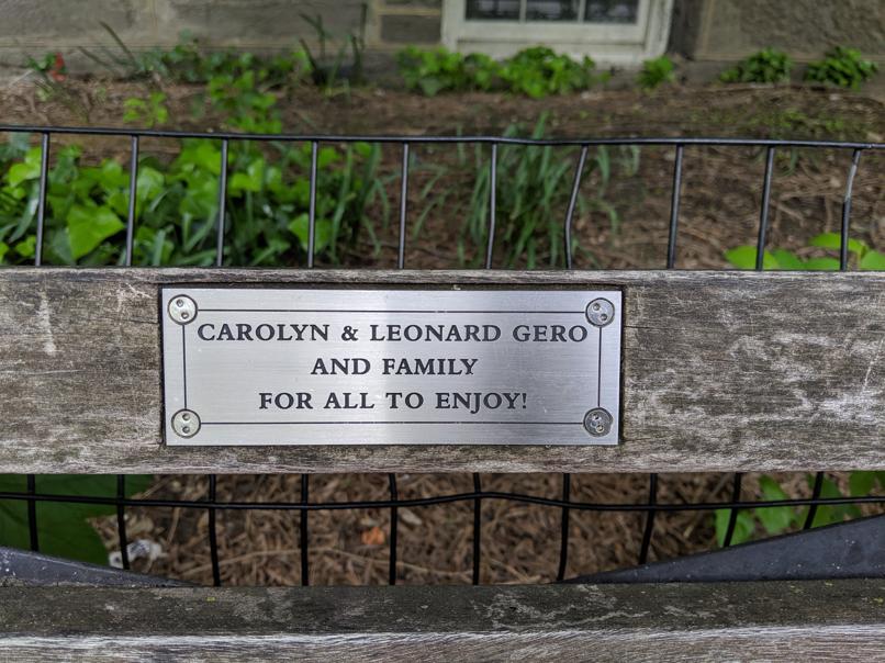 I saw this bench in Central Park