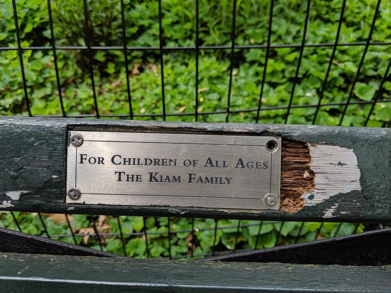 I saw this bench in Central Park