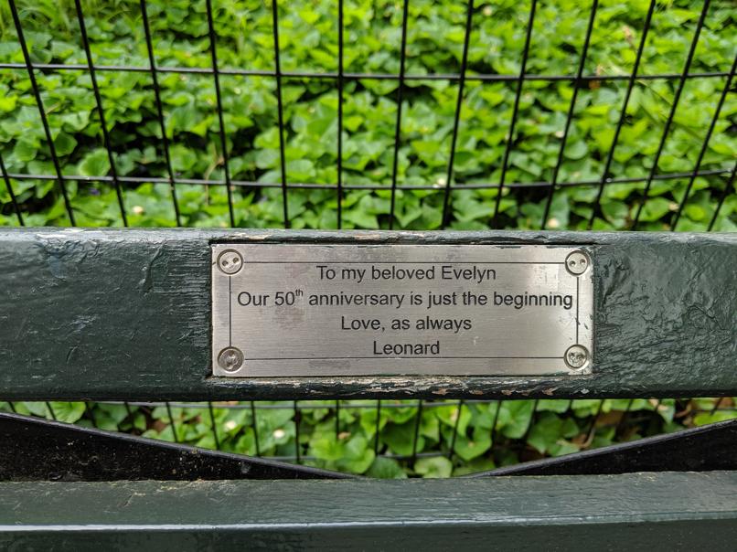 I saw this bench in Central Park